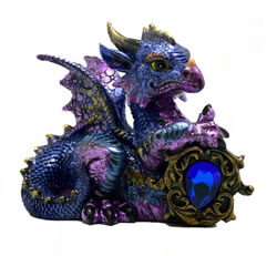 Blue/Purple Dragon with Stone